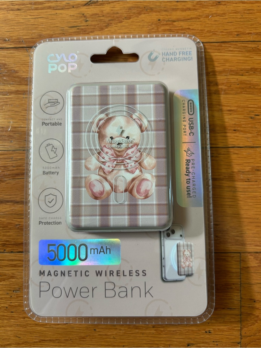 NWT Teddy Bear 5000mAh Magnetic Wireless Power Bank